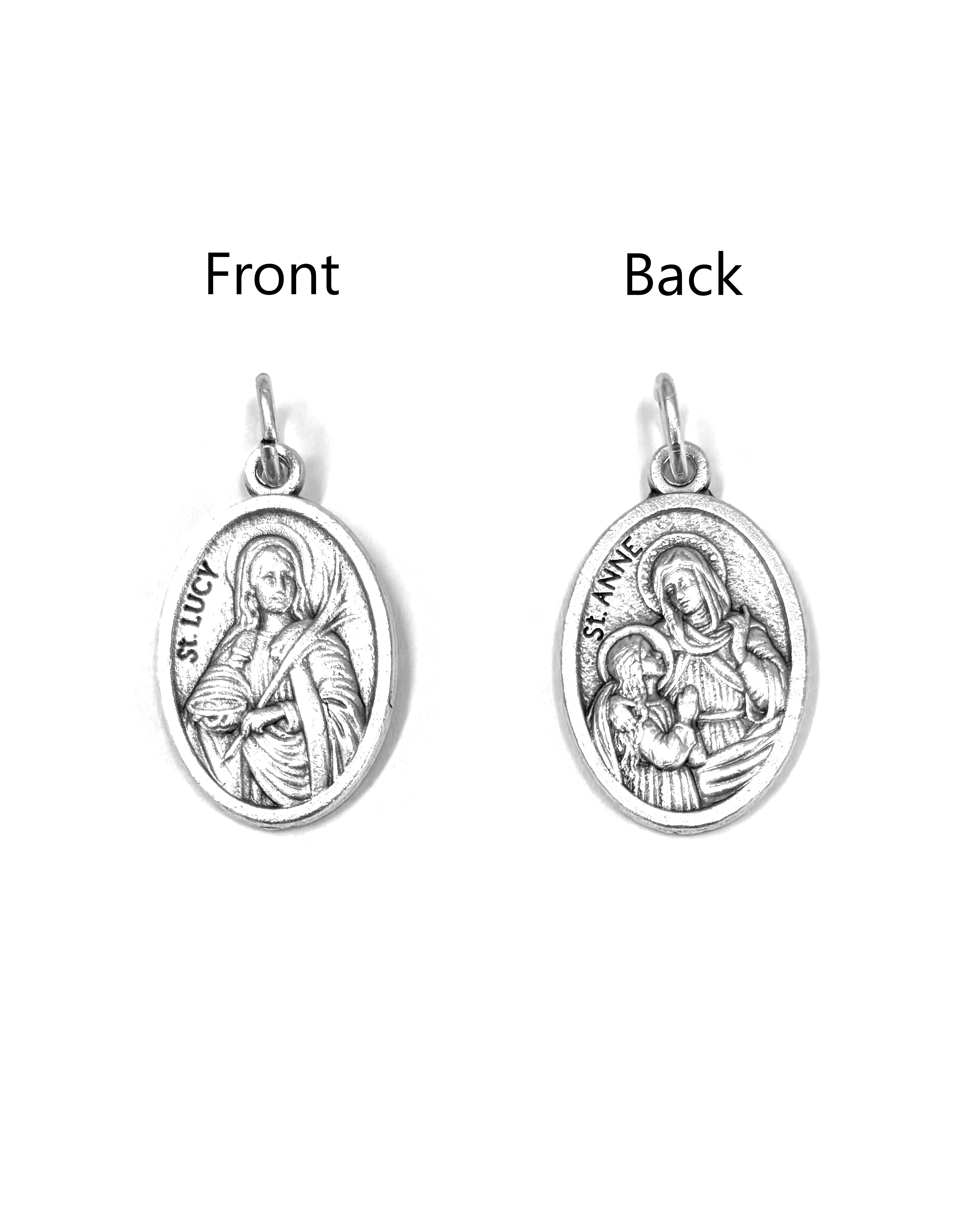 Saints Medals in oxidized silver made in Italy 1.0" x 0.7"