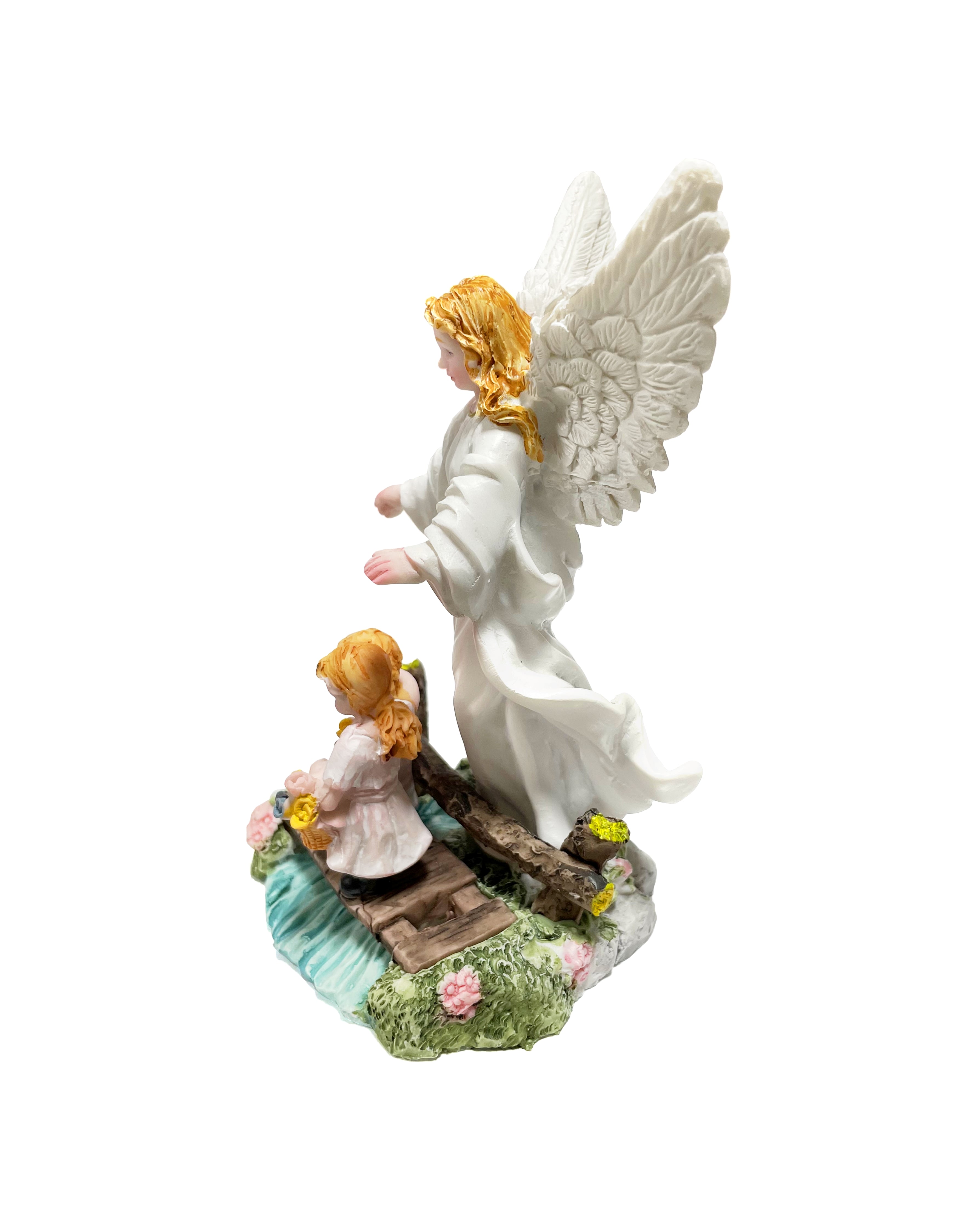 Religious statue of the Guardian Angel 5" height