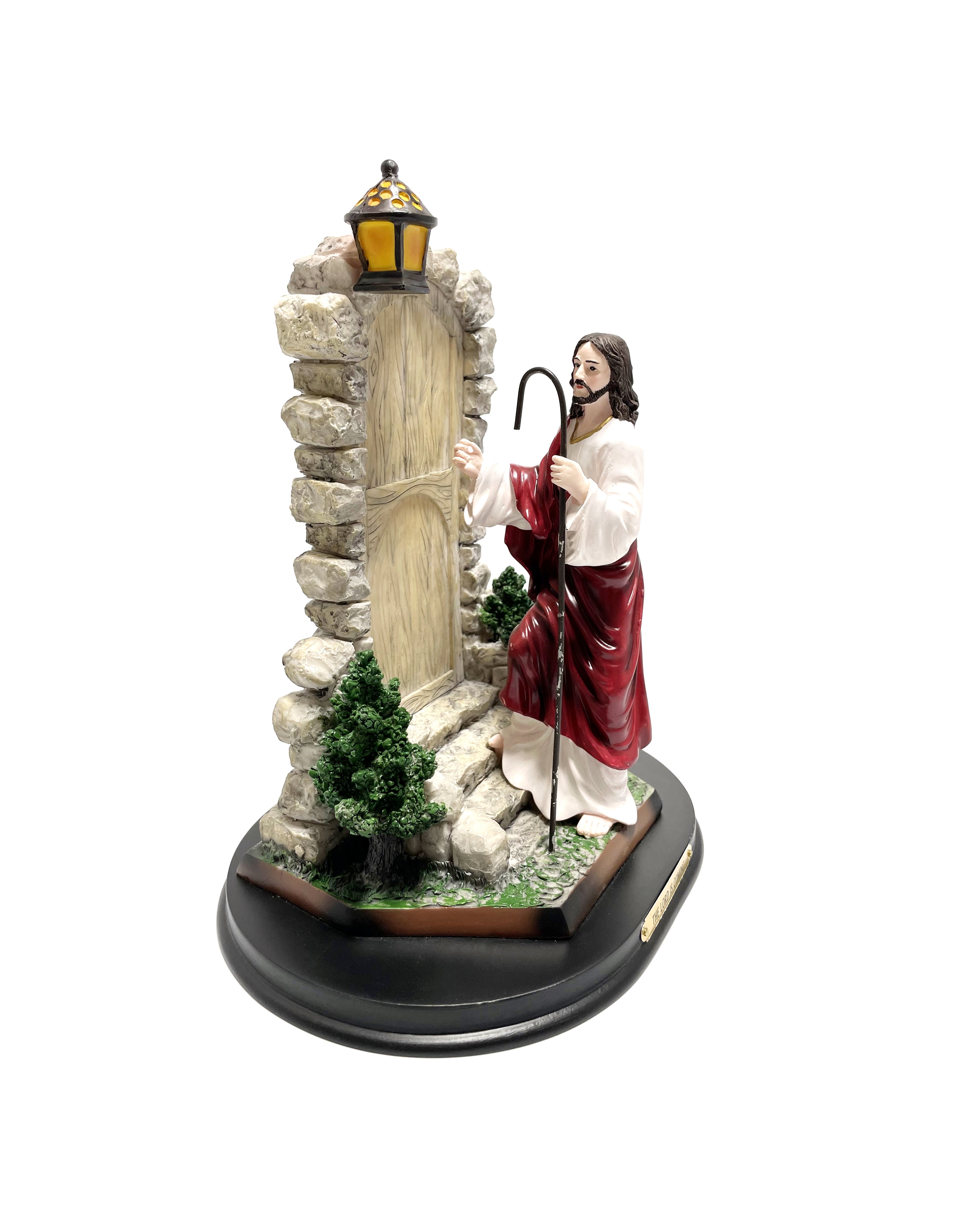 Religious statue of Jesus knocking on the door 12" height
