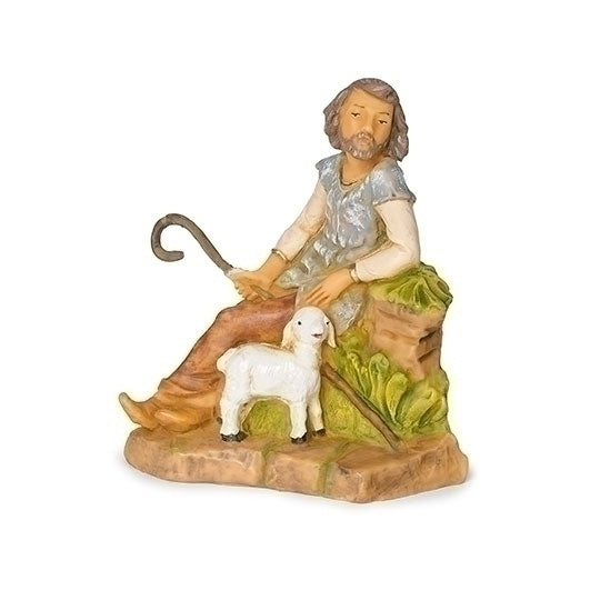 5" Scale Callum, Father sitting Shepherd Nativity Figure. Fontanini