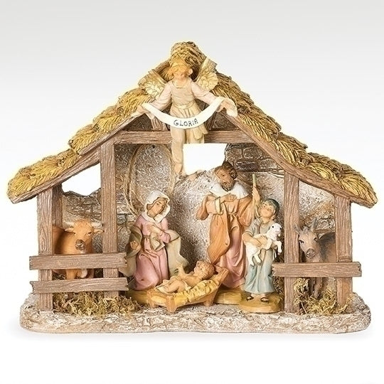 Fontanini 5" Scale 5 figure Nativity with Italian Stable