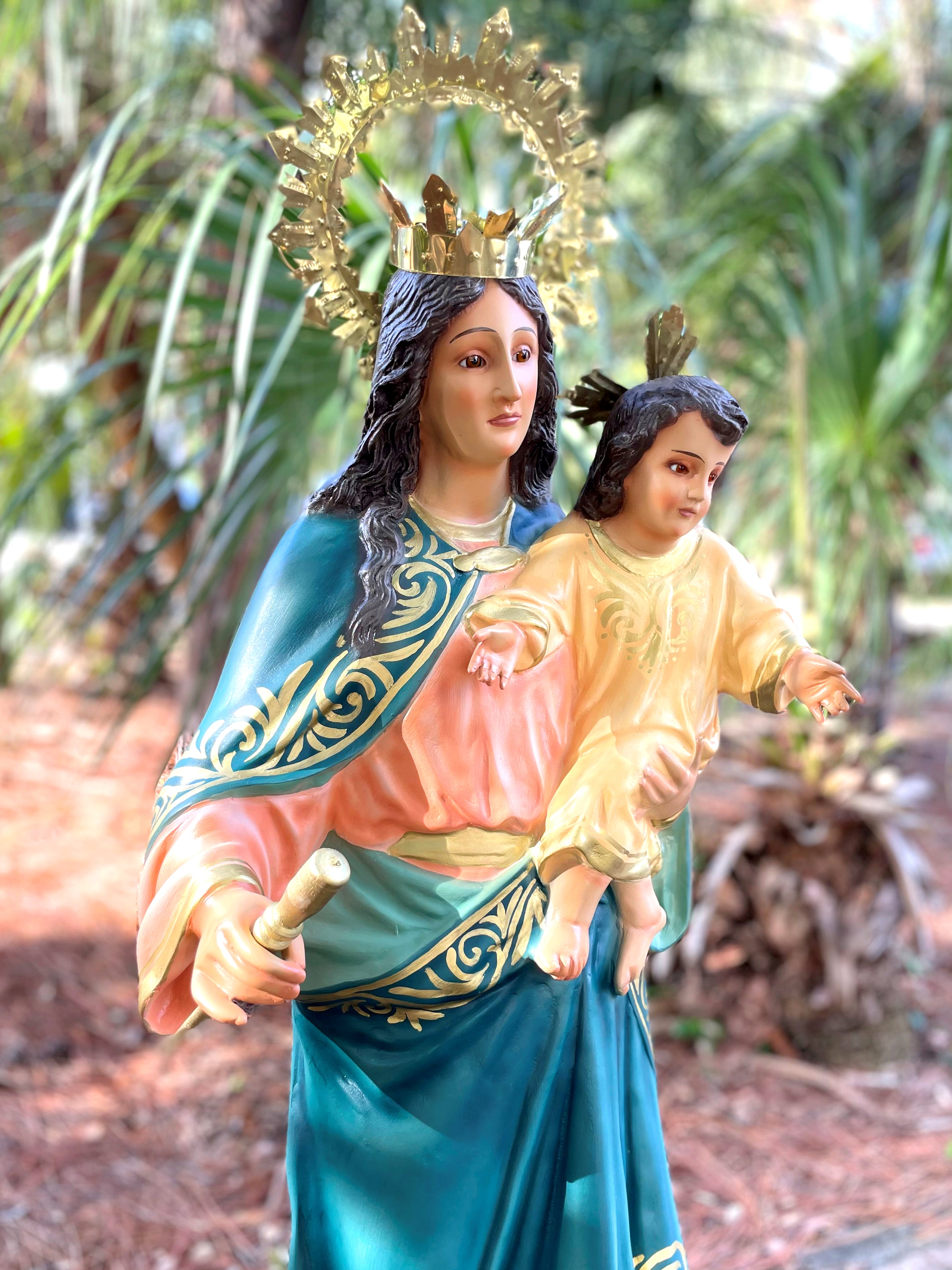46" Mary Help of Christians Indoor and Outdoor Statue / Imagen de María Auxiliadora de 46" para Interiores y Exteriores