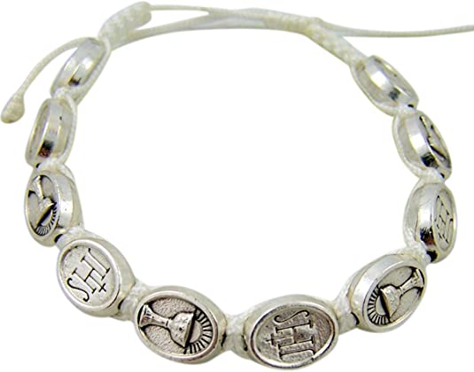 My First Holy Communion White Cord Bracelet