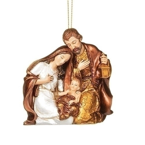3.25"H Holy Family Ornament Bronze, Gold and Pearl