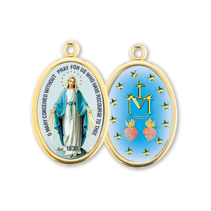Gold Oval Miraculous Medal Picture Medal