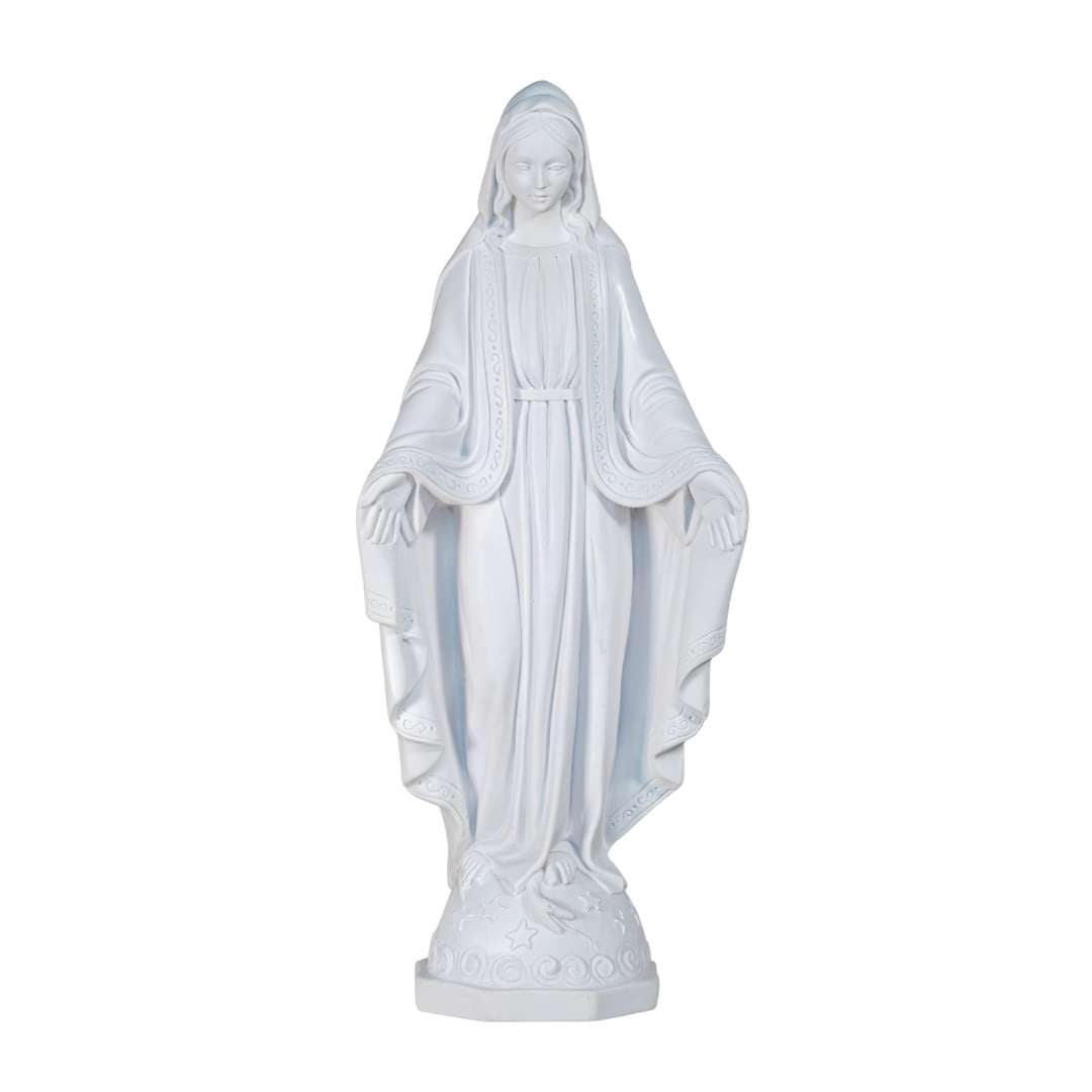 The Faith Gift Shop OurLady of Grace - Miraculous Mary All White- Hand Painted in Italy - Our Tuscany Collection -  Virgen La Milagrosa Blanca