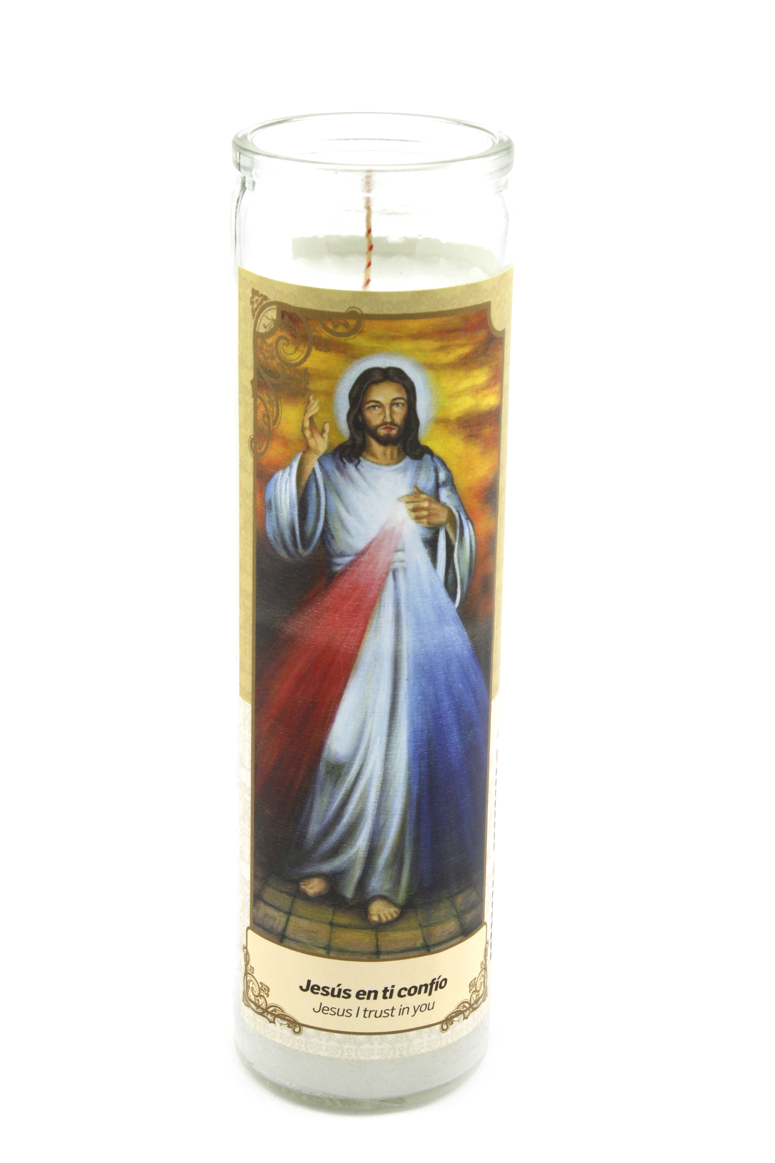Candles Divine Mercy Jesus I Trust in You - Velones Divina Misericordia