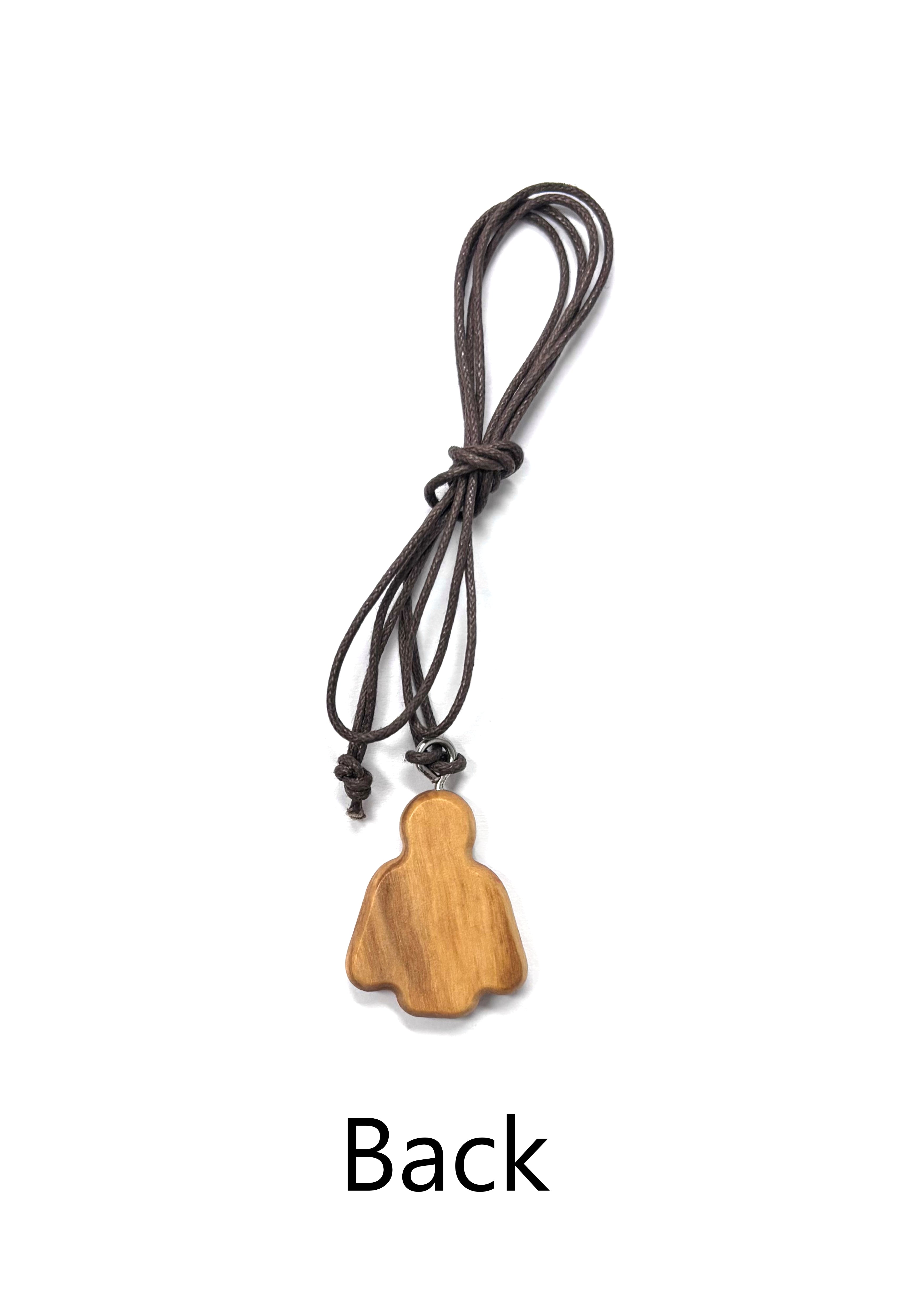 Olive wood Holy Spirit shape with brown cord
