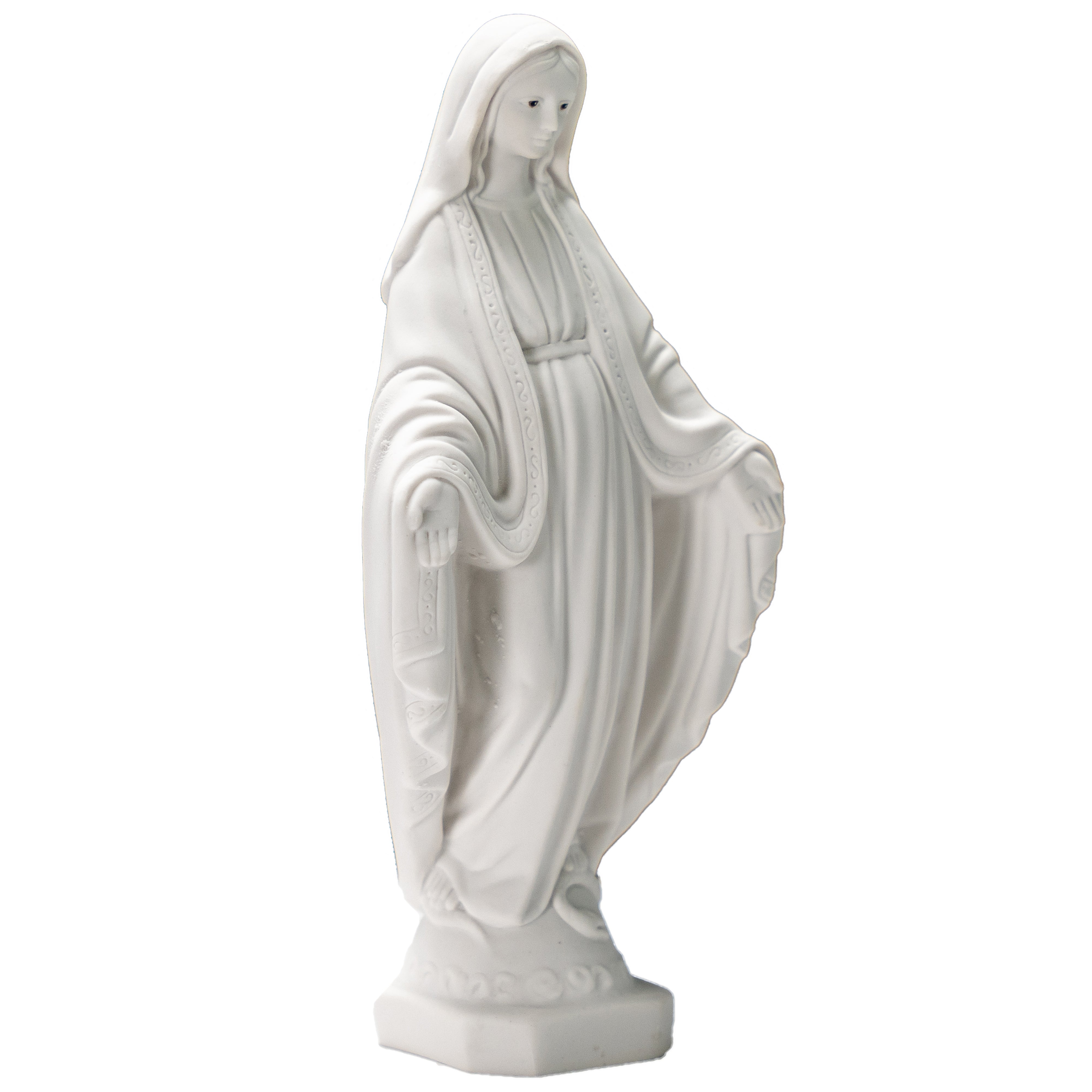 Lady of Grace - Miraculous Mary all White with hand painted eyes - Made in Italy - Our Tuscany Collection -  Virgen La Milagrosa Blanca con ojos pintados a mano