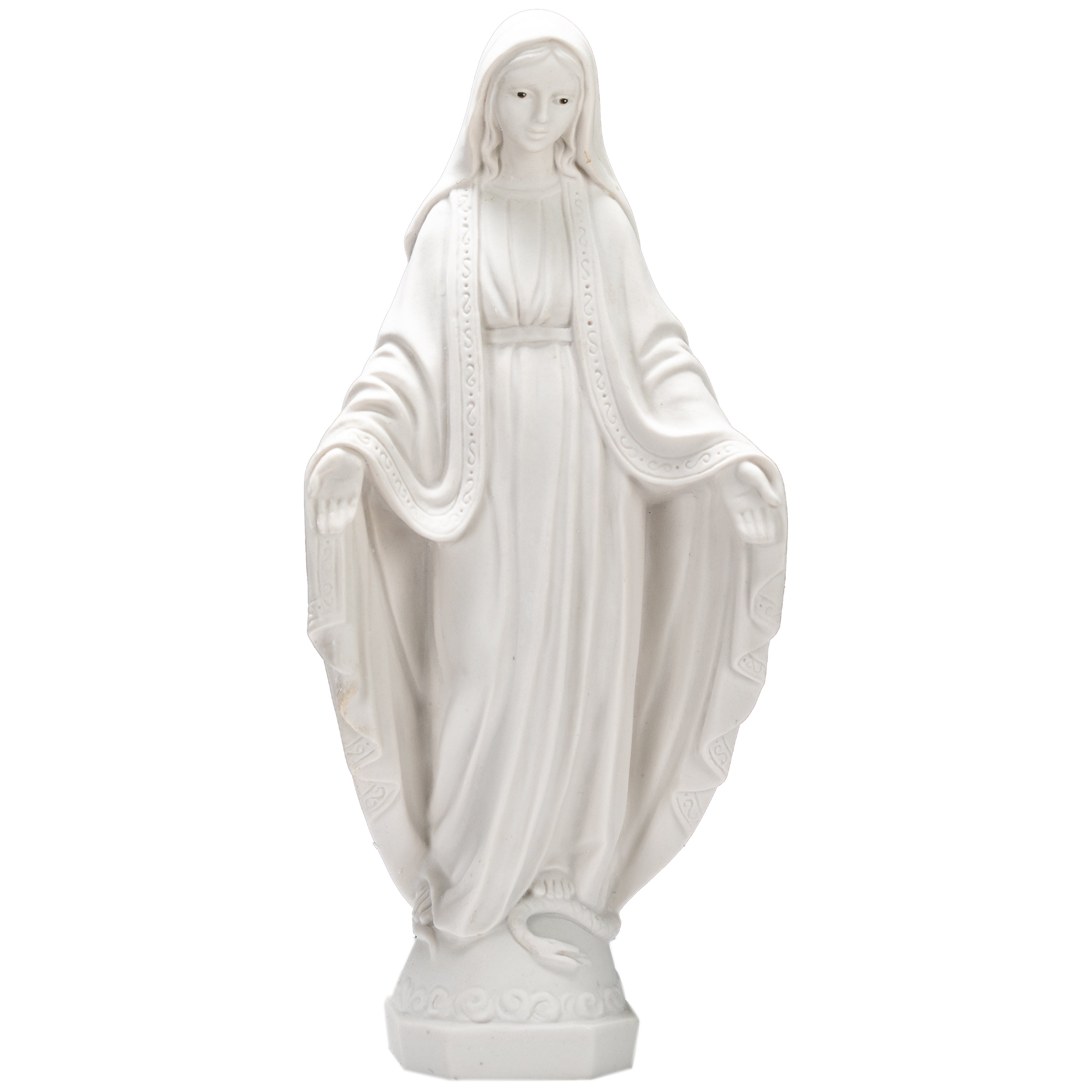 Lady of Grace - Miraculous Mary all White with hand painted eyes - Made in Italy - Our Tuscany Collection -  Virgen La Milagrosa Blanca con ojos pintados a mano