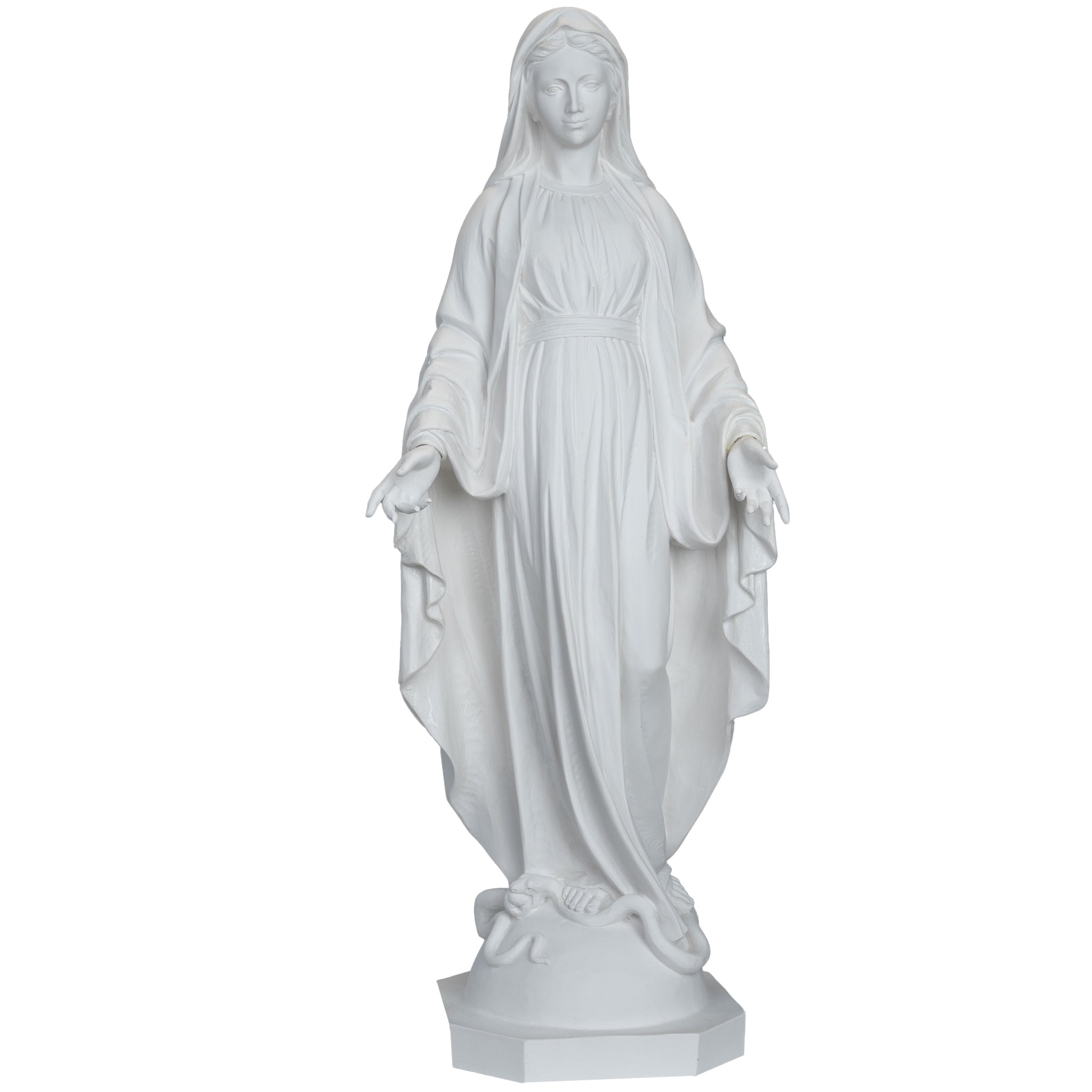 The Faith Gift Shop Our Lady of Grace - Miraculous Mary All White- Made in Italy - Our Tuscany Collection -  Virgen La Milagrosa Blanca