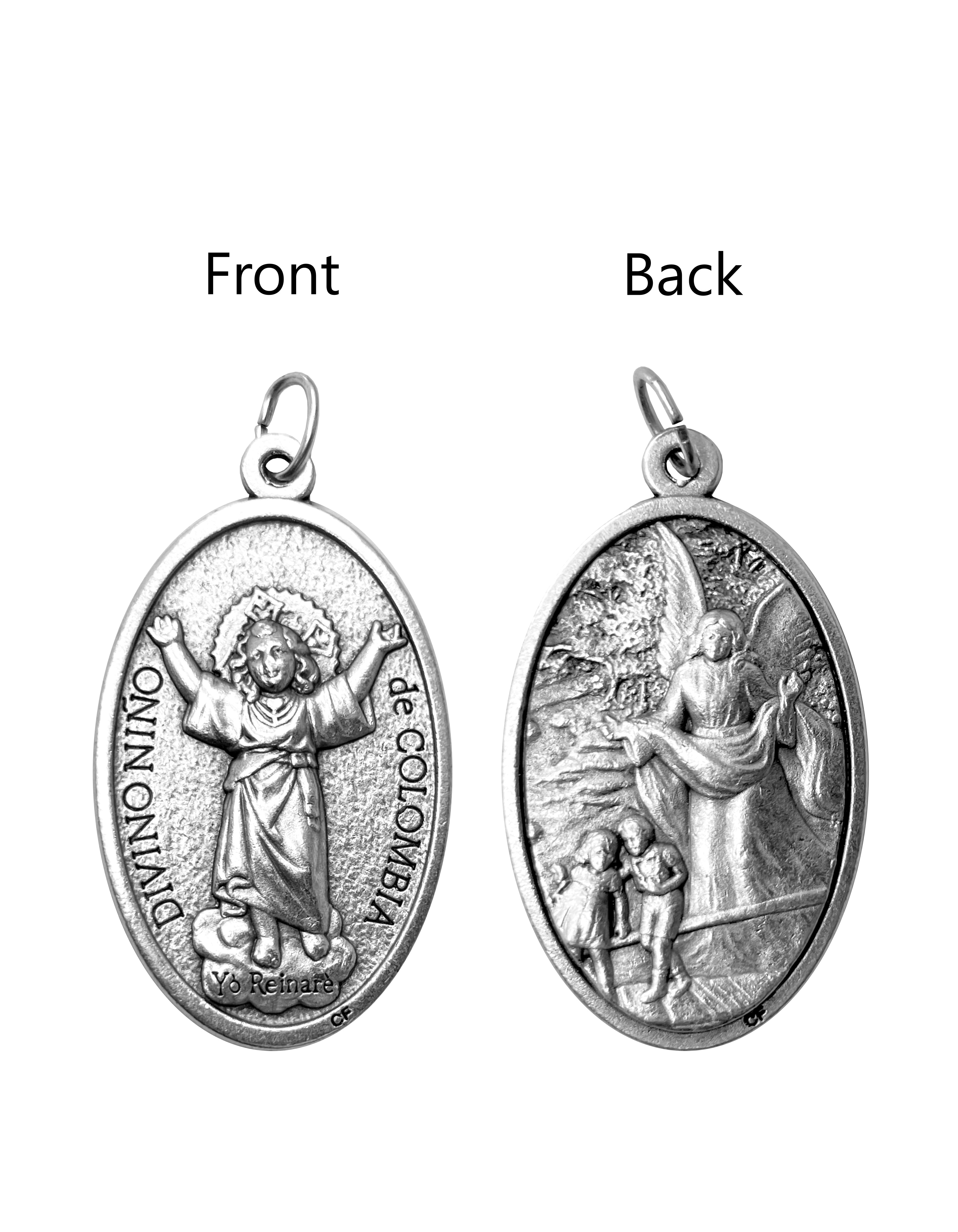 Saints Medals in oxidized silver made in Italy 1.5" x 1.0"