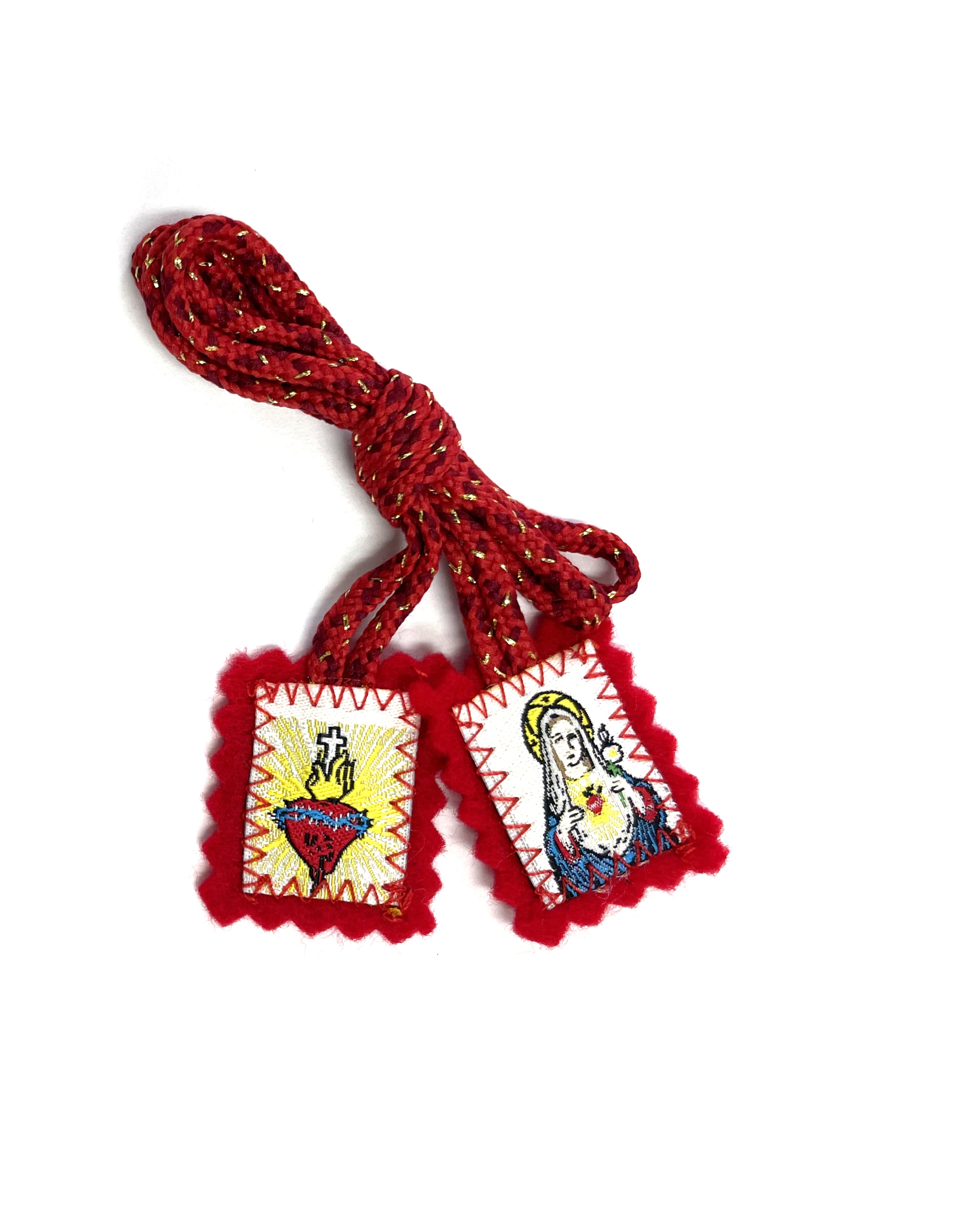 Scapular of Immaculate Heart of Mary and the Sacred Heart. Escapulario del Inmaculado Corazón de María y del Sagrado Corazón