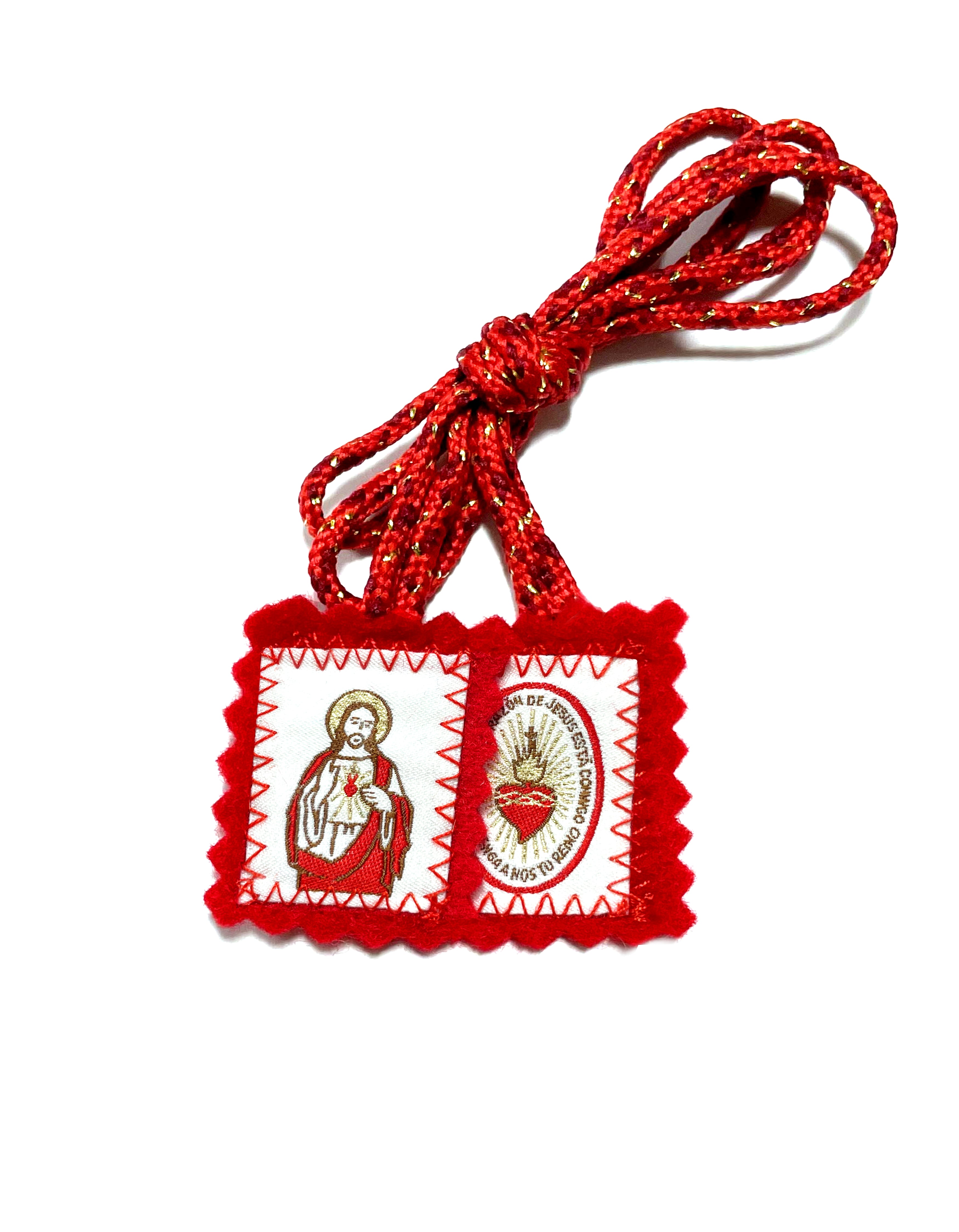 Scapular Sacred Heart of Jesus Shield Badge Detente. Escapulario Detente