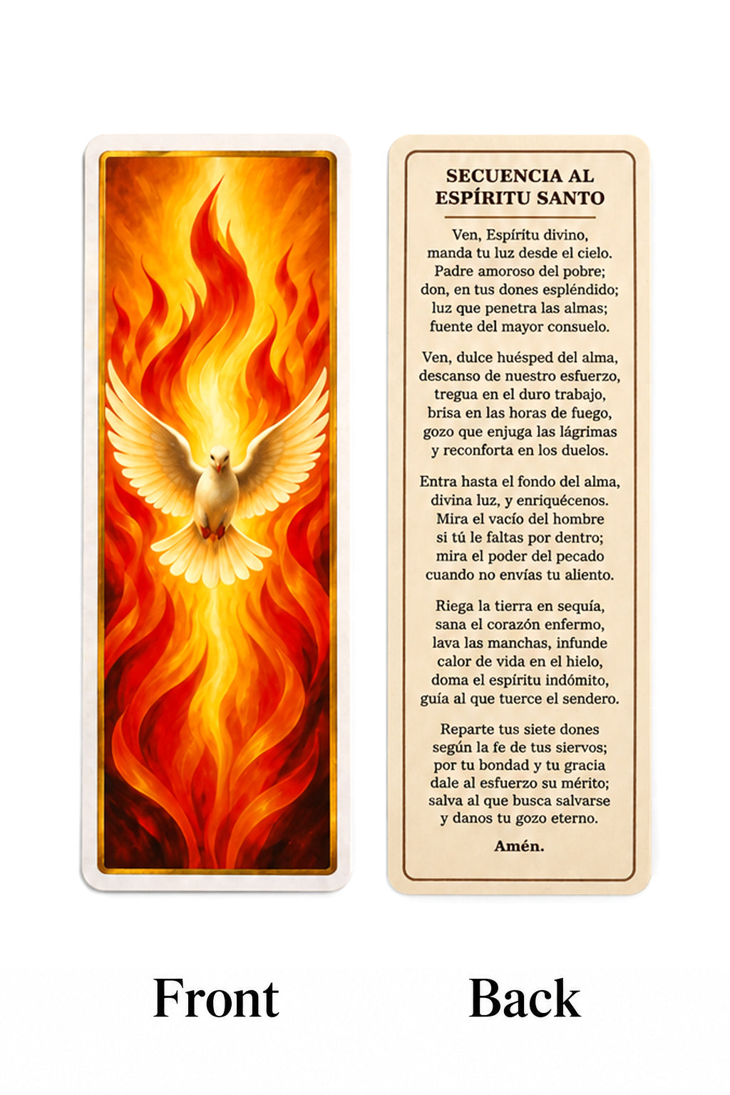 Separador para libros – Secuencia al Espíritu Santo / 6.0" x 2.0"