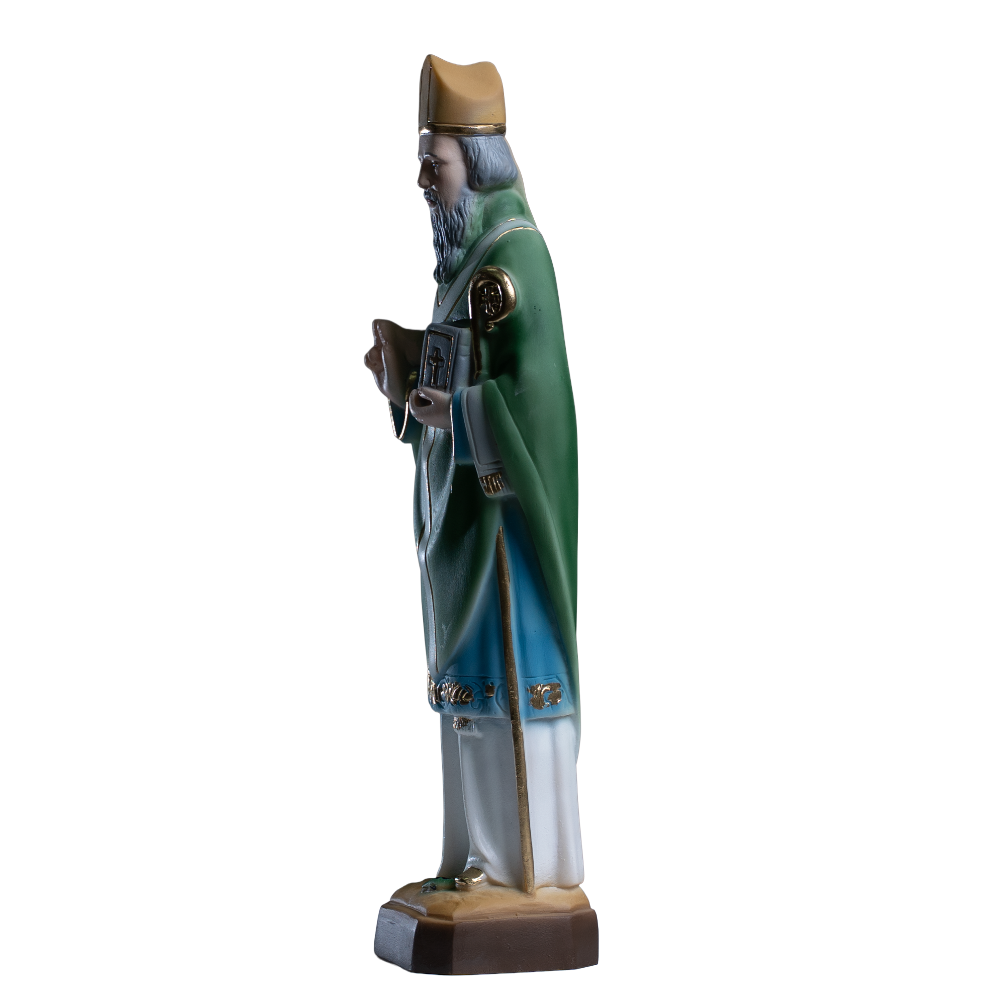 The Faith Gift  Shop Saint Patrick statue - Hand Painted in Italy - Our Tuscany Collection -Estatua de San Patricio