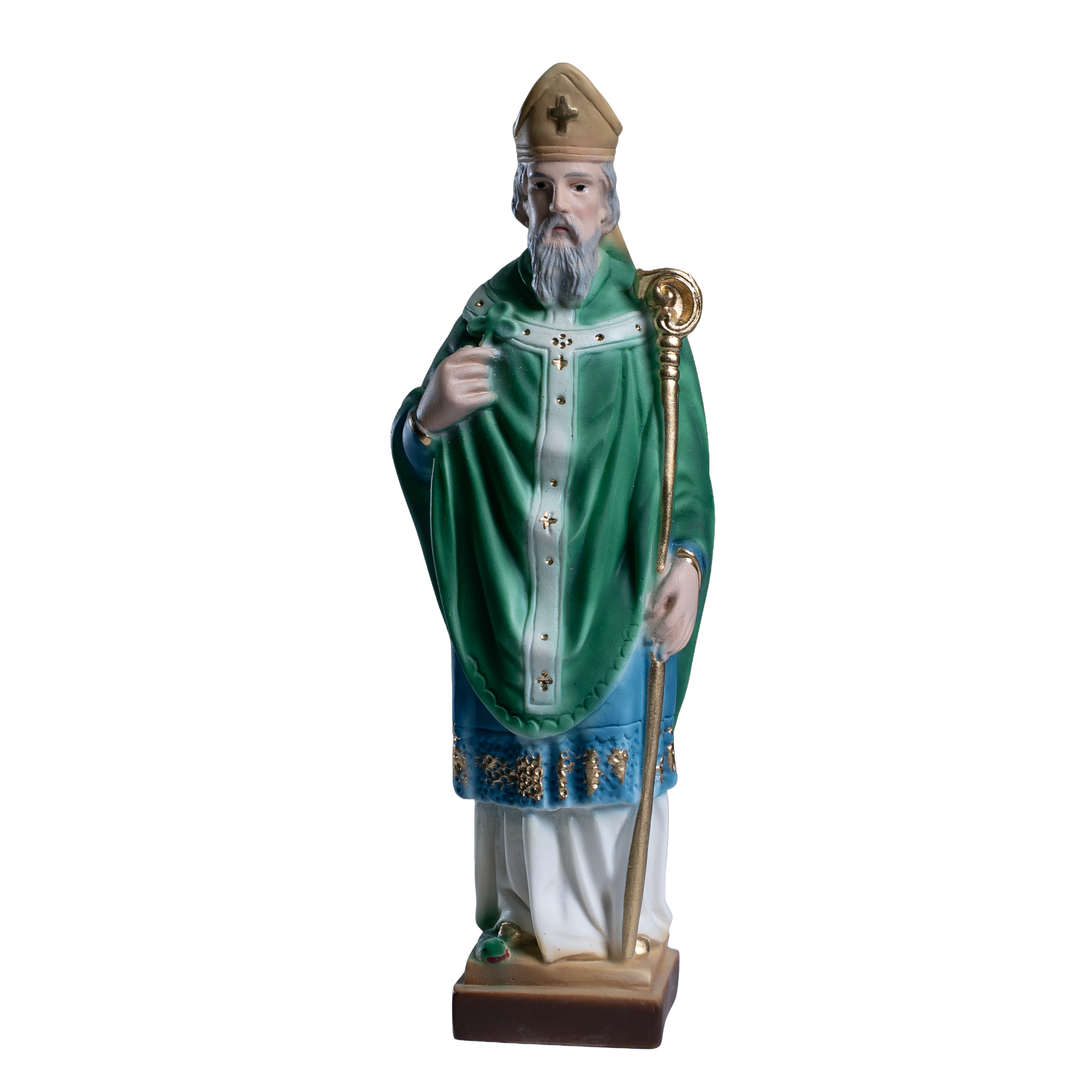 The Faith Gift  Shop Saint Patrick statue - Hand Painted in Italy - Our Tuscany Collection -Estatua de San Patricio