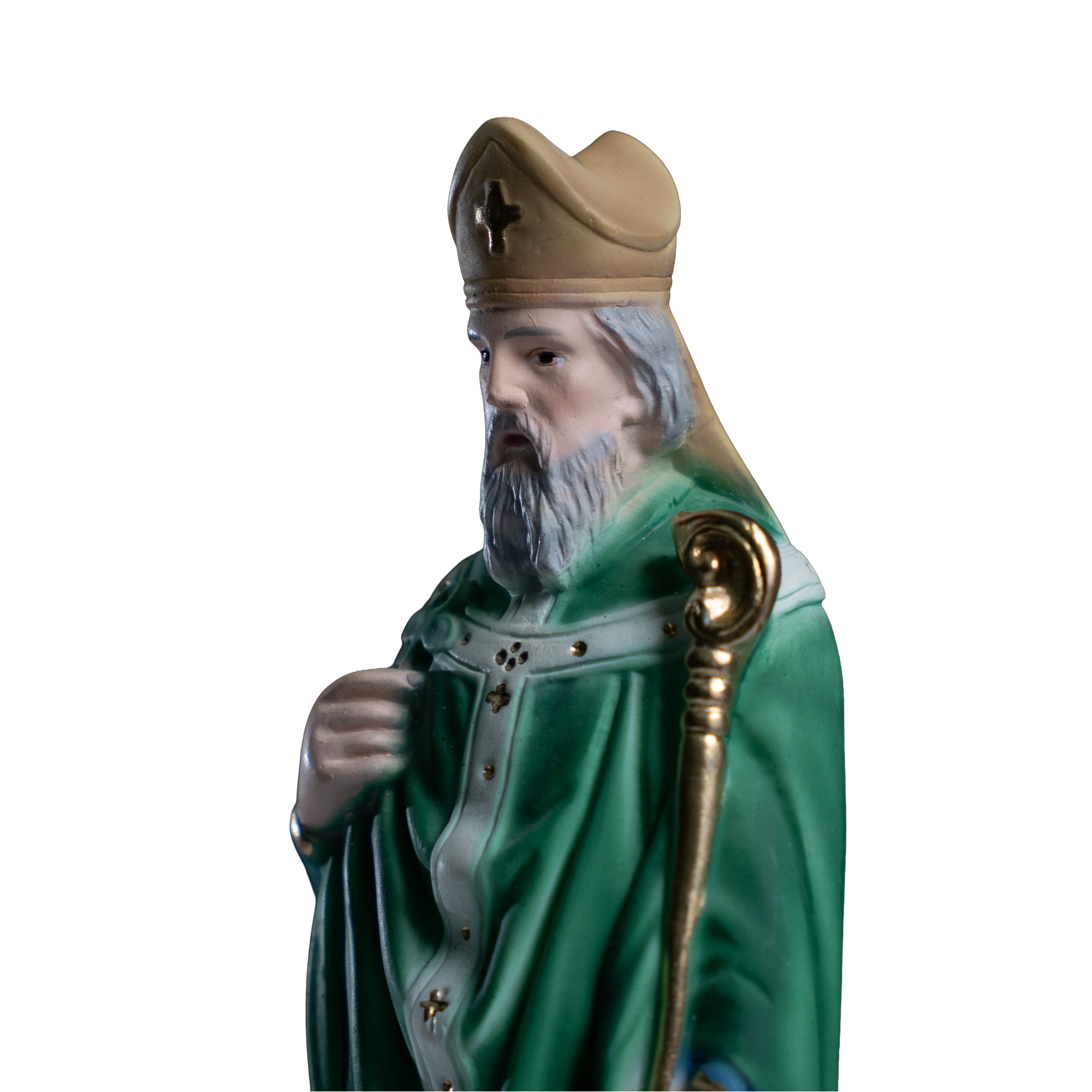 The Faith Gift  Shop Saint Patrick statue - Hand Painted in Italy - Our Tuscany Collection -Estatua de San Patricio