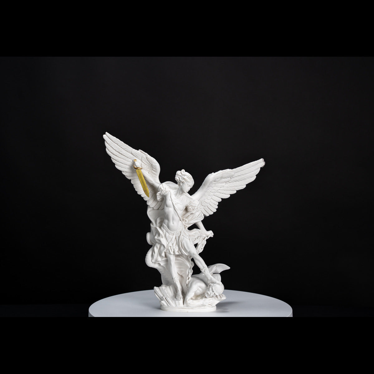 Saint Michael The Archangel White Statue  / San Miguel en Blanco