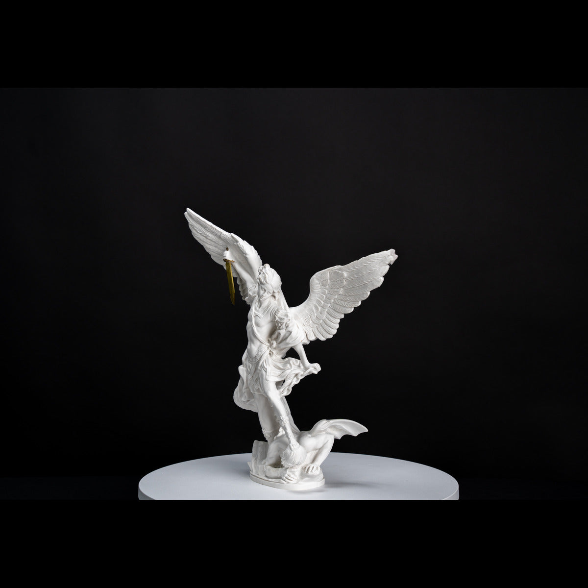 Saint Michael The Archangel White Statue  / San Miguel en Blanco