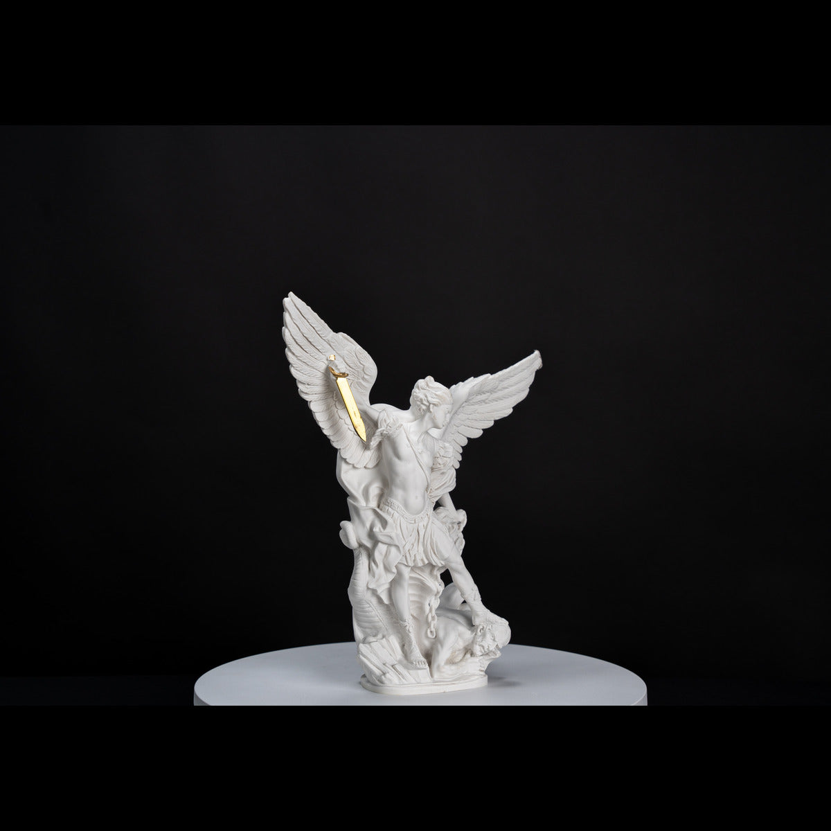 Saint Michael The Archangel White Statue  / San Miguel en Blanco