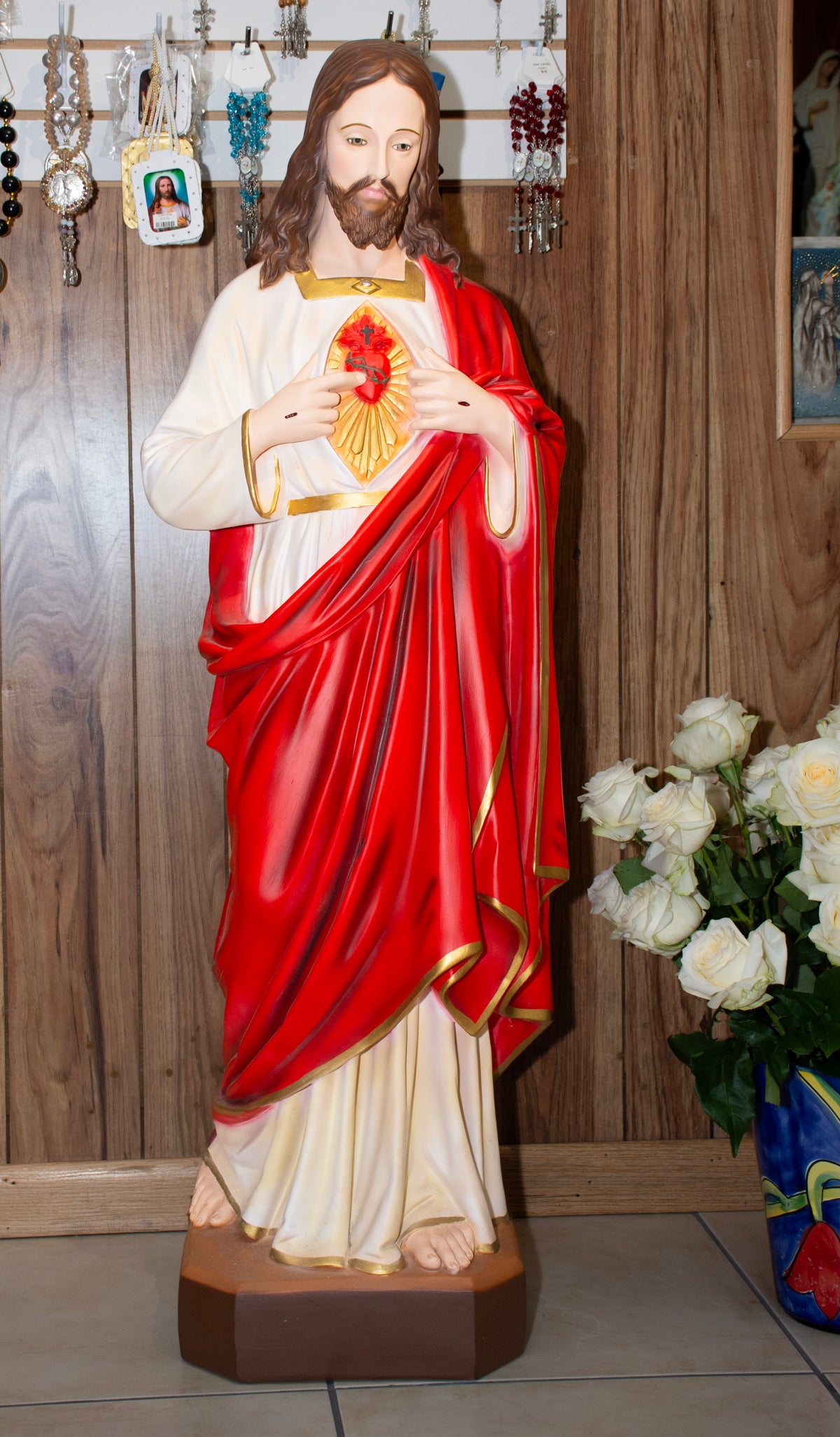 The Faith Gift Shop  Sacred Heart of Jesus statue - Hand Painted in Italy - Our Tuscany Collection - / Sagrado Corazon de Jesus