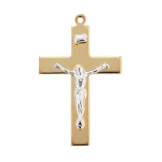 Gold Over Sterling Silver Two Toned Crucifix