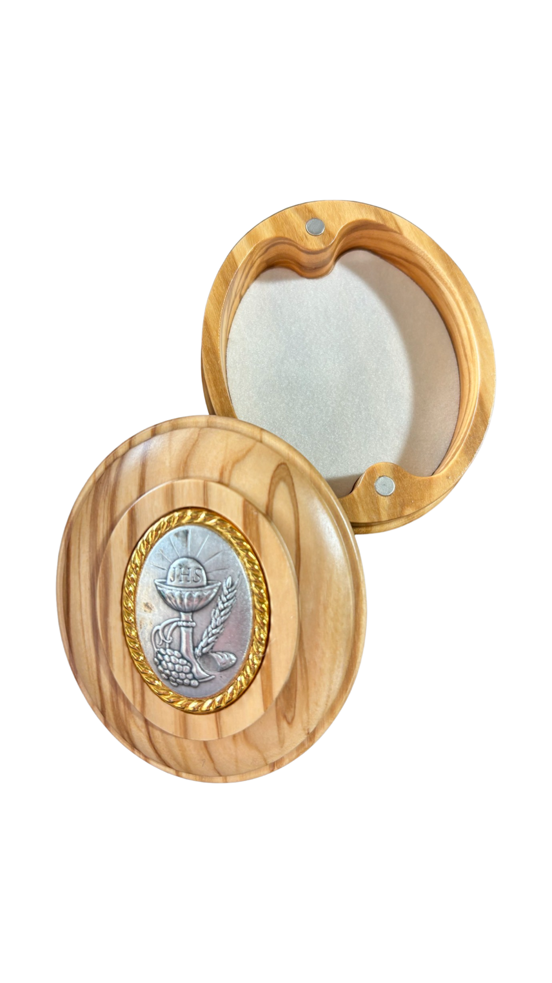 First Communion Olive Wooden Keepsake Box  With Magnetic Lid