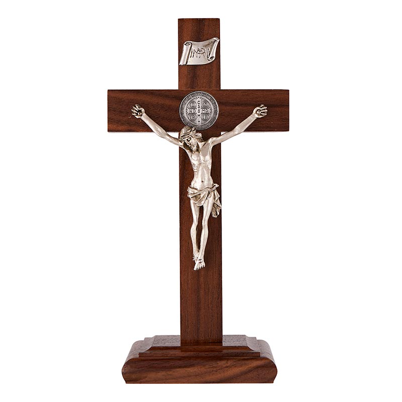 9" St. Benedict Standing Crucifix