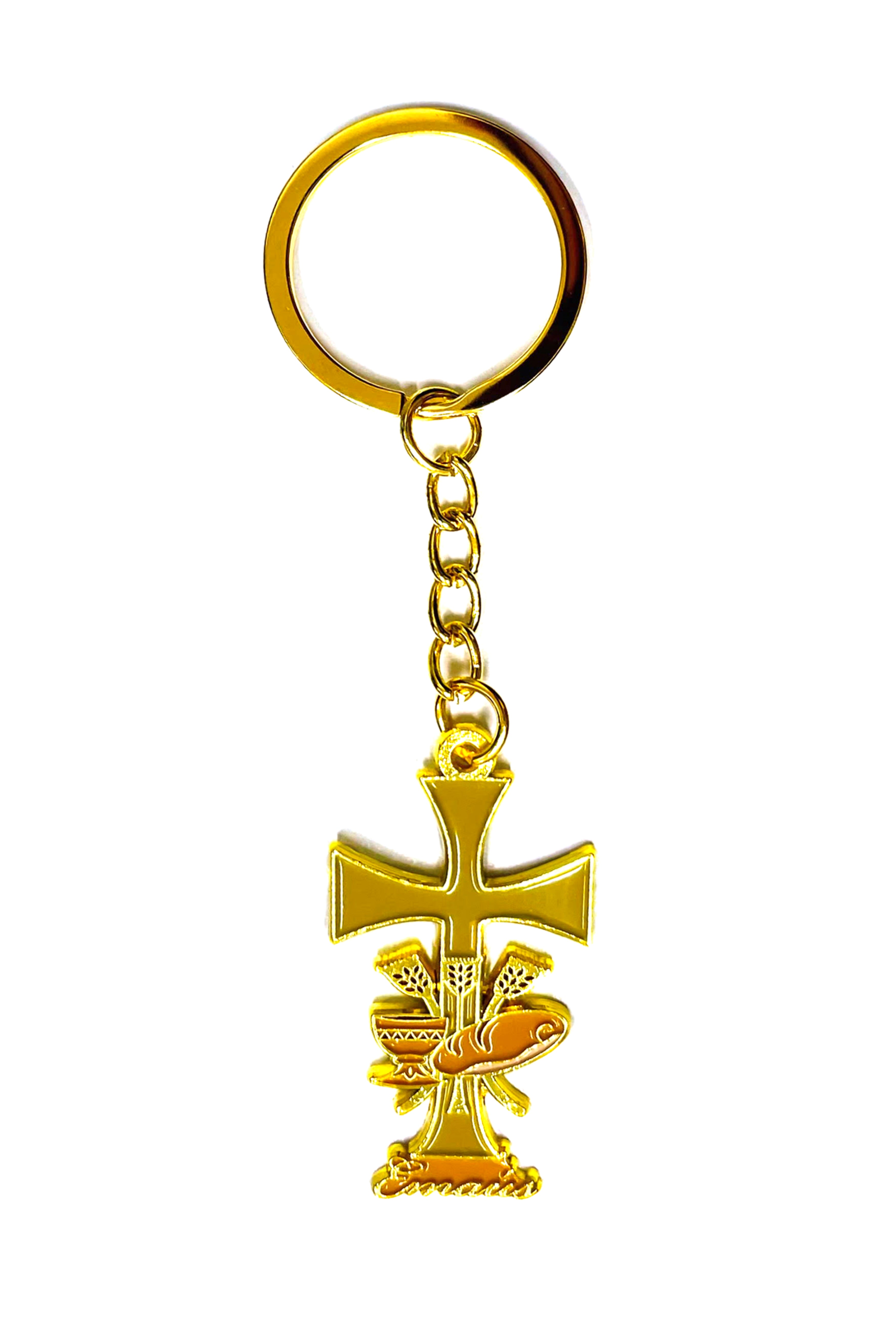 Emmaus yellow keychain special for retreats made of golden metal - Llavero de Emaús amarillo especial para retiros hecho en metal dorado