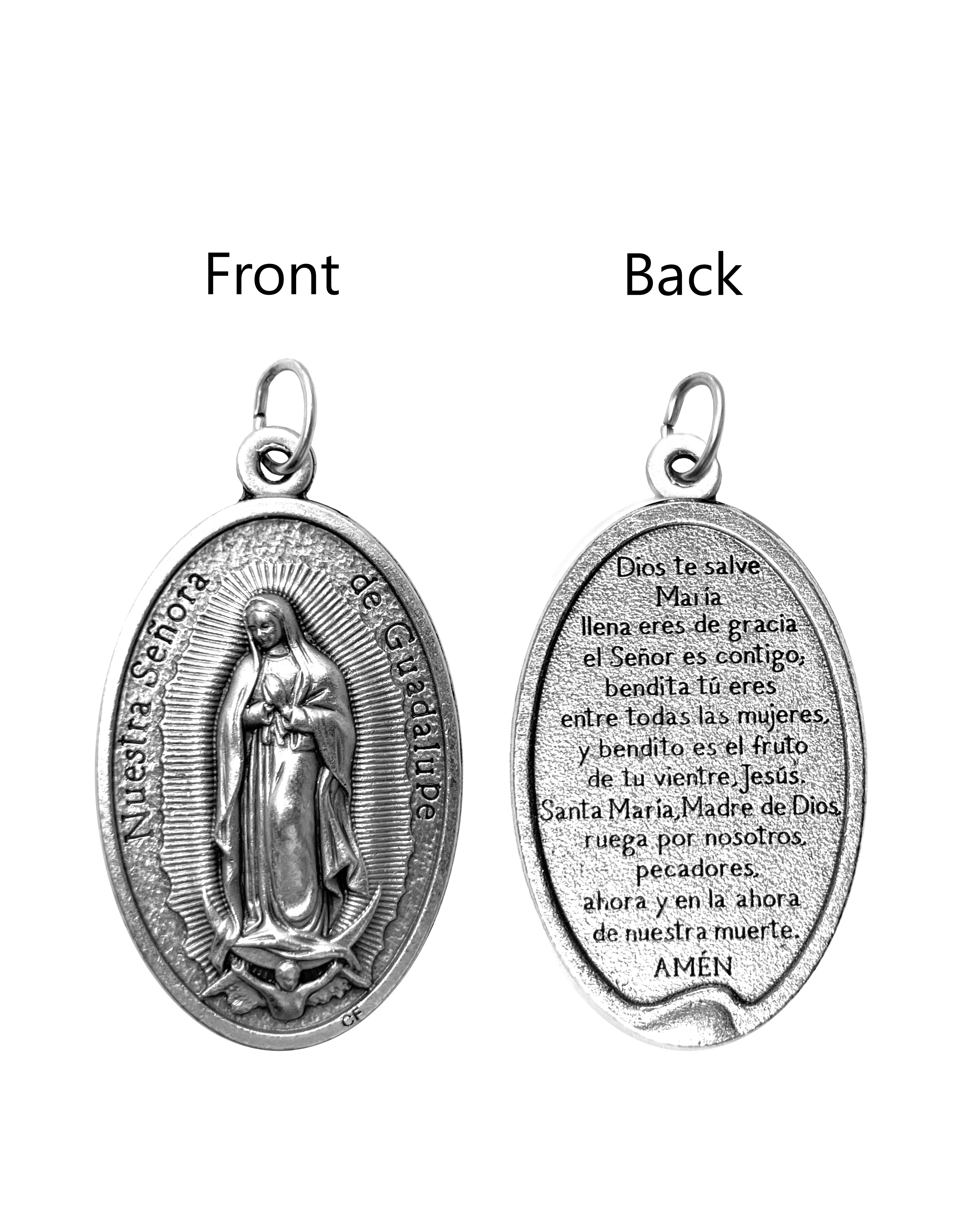 Saints Medals in oxidized silver made in Italy 1.5" x 1.0"