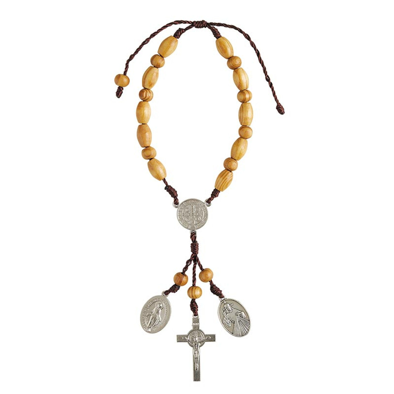 Olive Wood Finish Door Knob Rosary