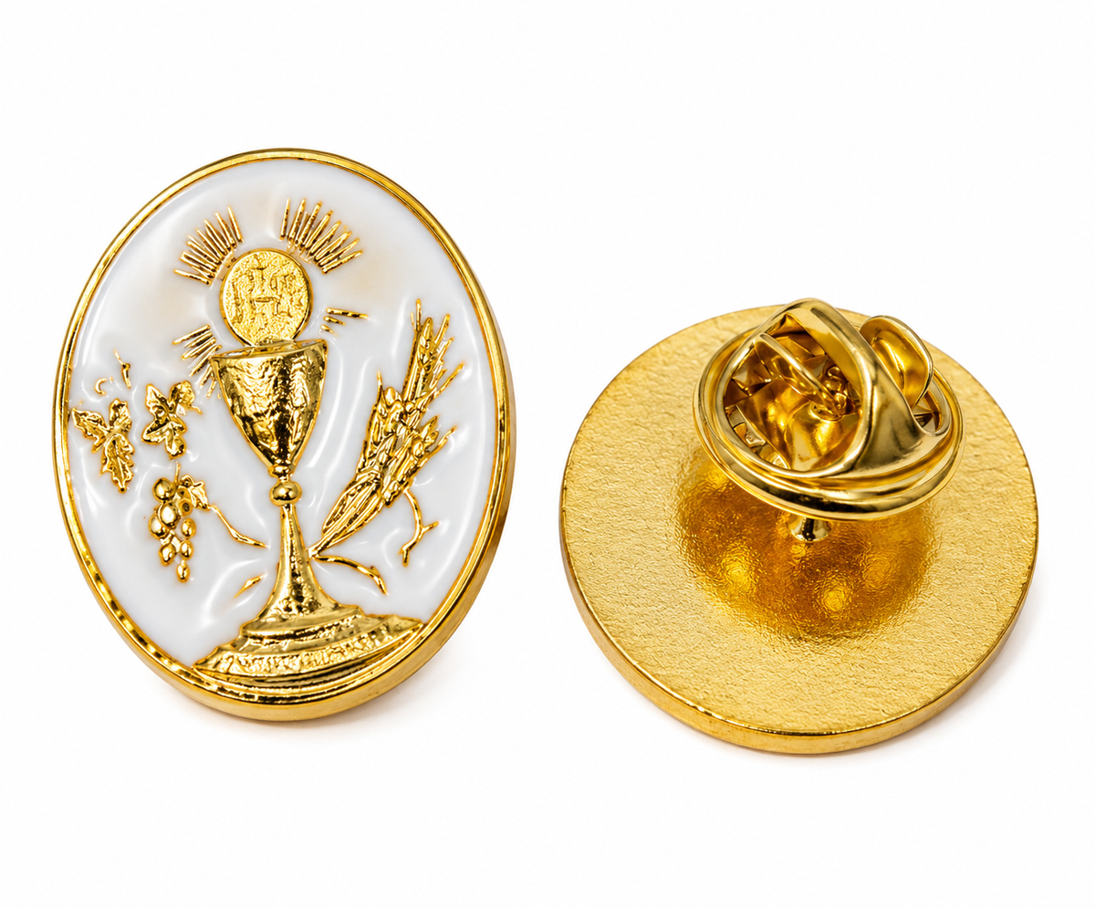 First Holy Communion oval lapel pin