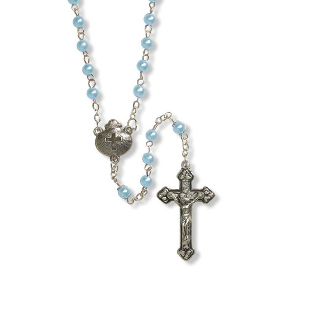 Baptism Rosary Acrylic/Silver Plate