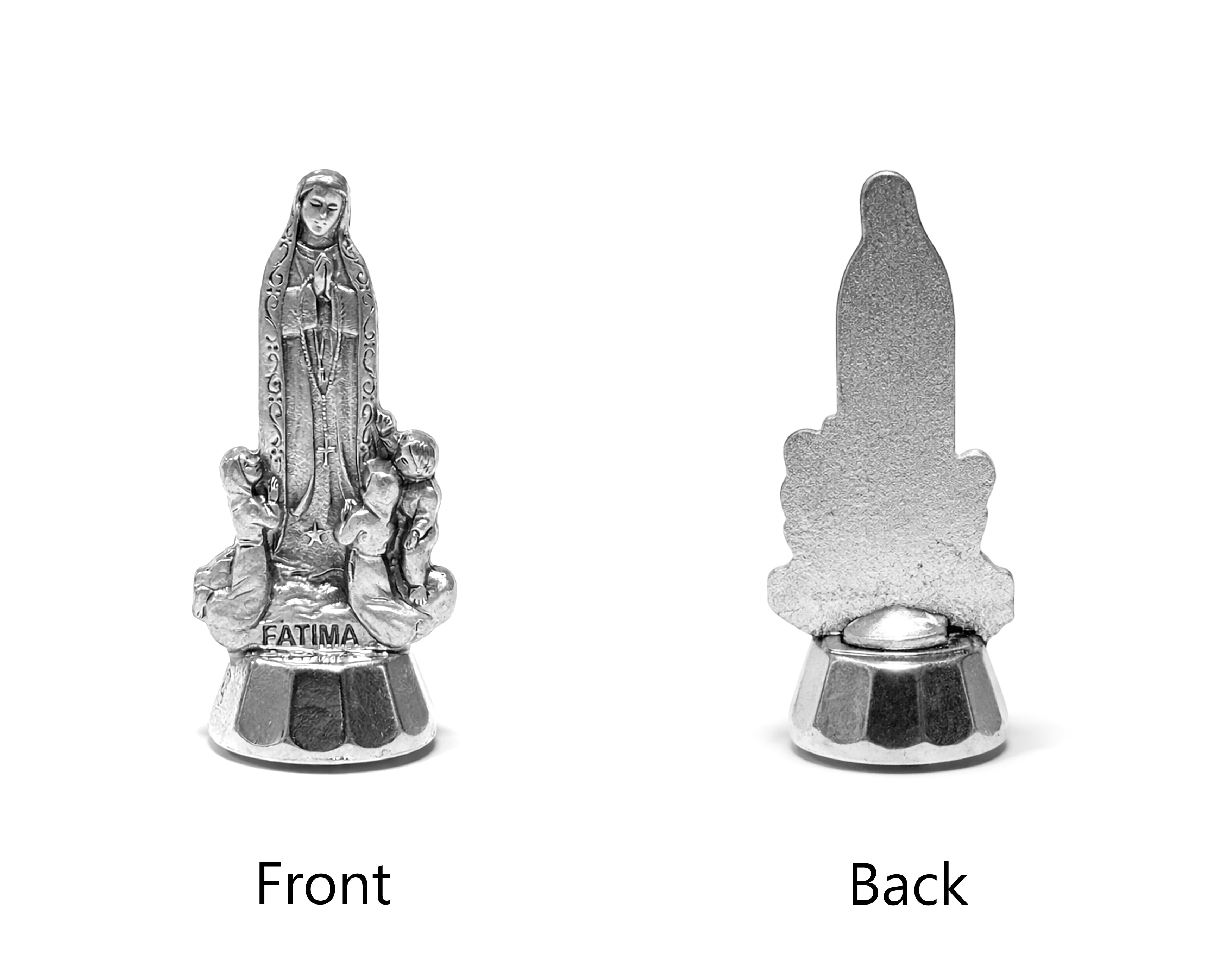 Silver metal mini catholic statues