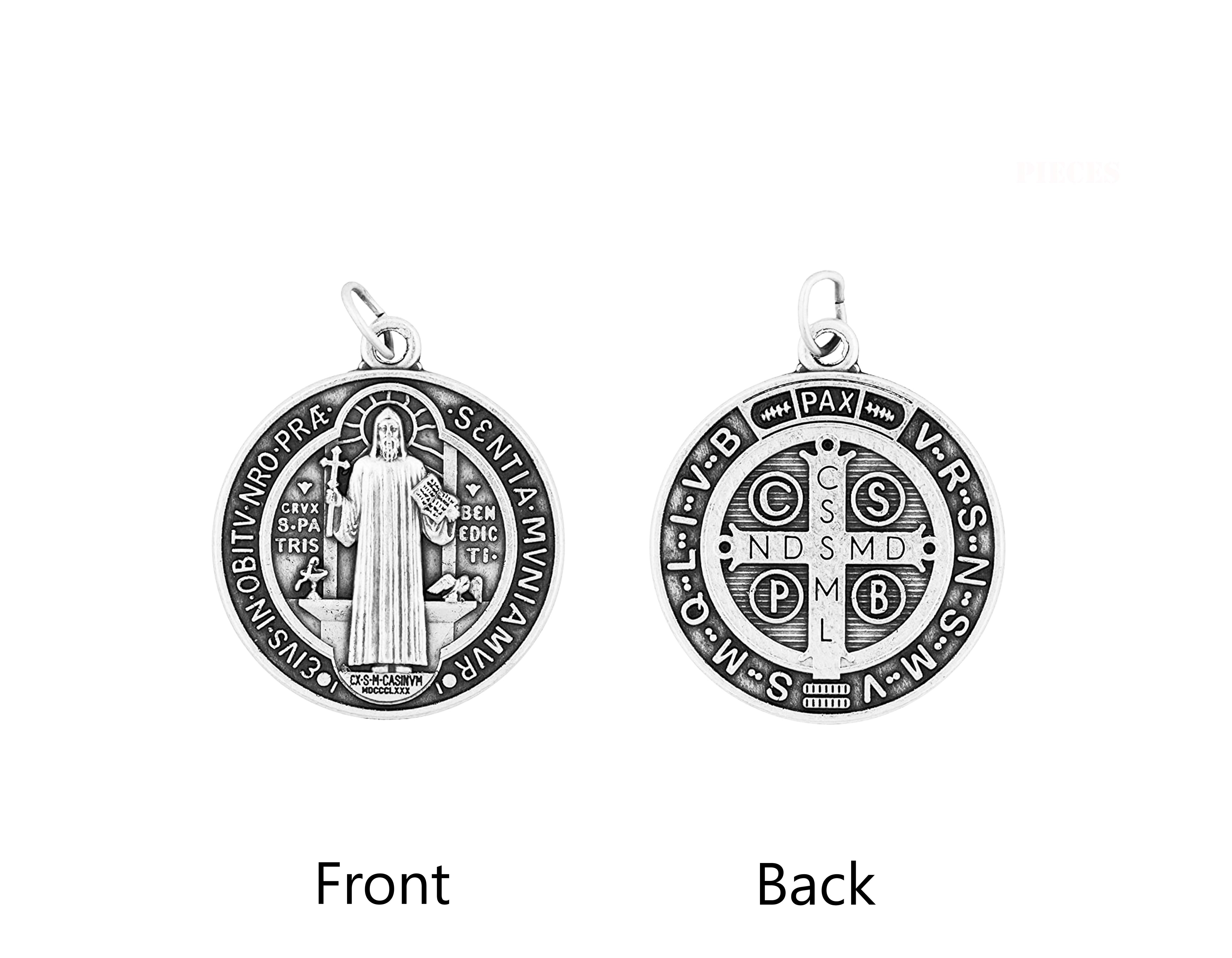Oxidized Silver Saint Benedict Medals