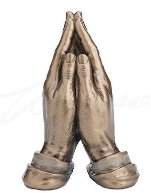 Mini Bronze  Praying Hands statue.