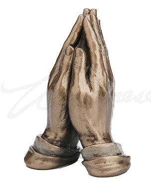 Mini Bronze  Praying Hands statue.