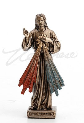 Divine Mercy Mini Bronze and Color Statue 3 3/8"