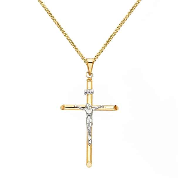 14 K Gold Chain - Crucifixes Combination