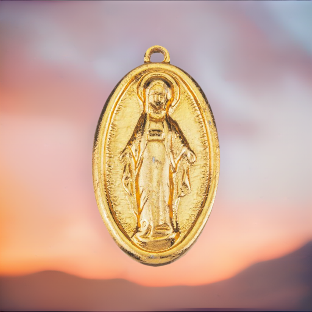1" Gold Finish Miraculous Medal