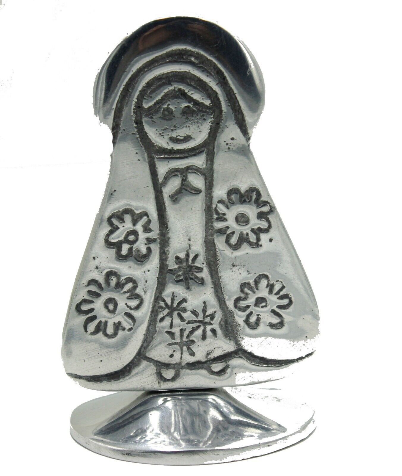 Pewter Our Lady Of Guadalupe With Base