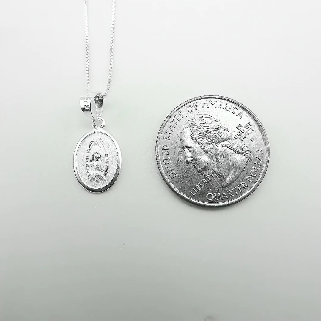 Silver Guadalupe Pendant Necklace