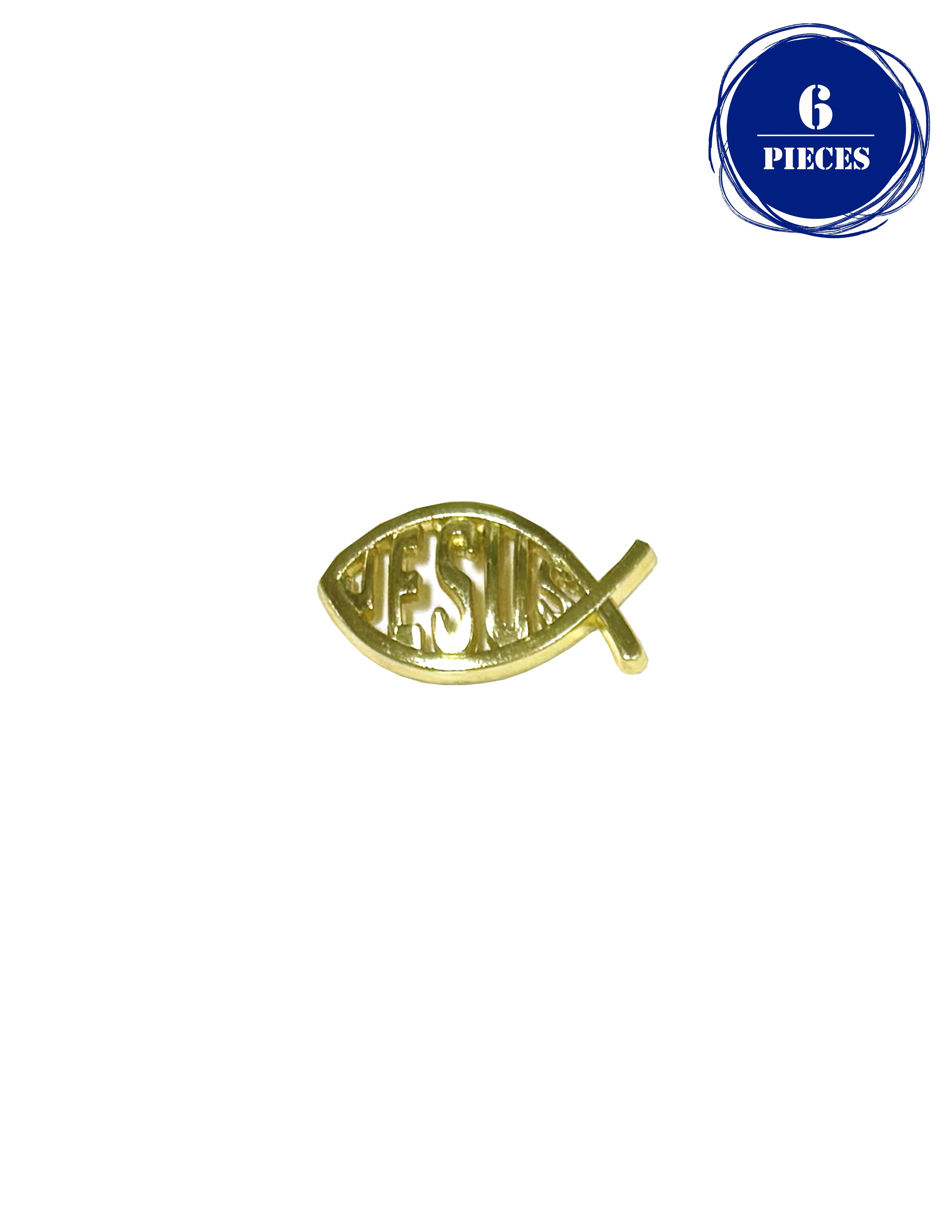 Gold Jesus fish lapel pin