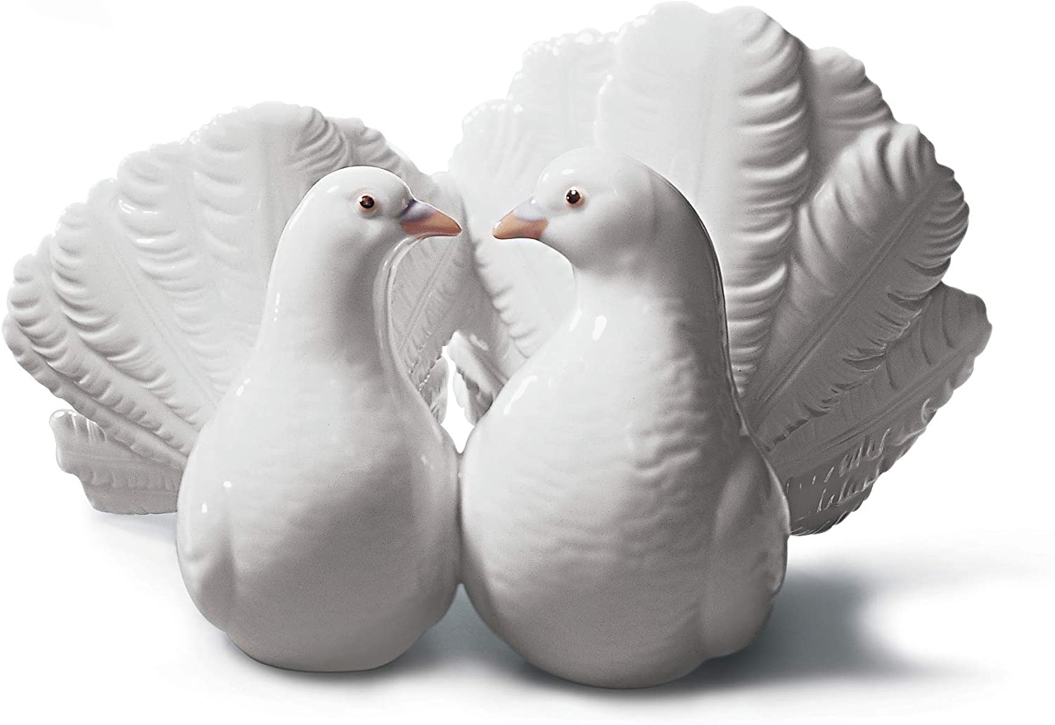 LLADRÓ Couple of Doves Figurine. Porcelain Doves Figure.