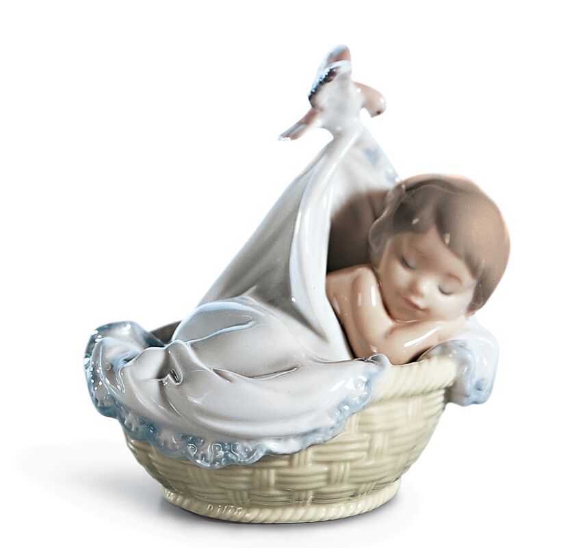 LLADRÓ Comforting Dreams Girl Figurine. Porcelain Baby Figure.