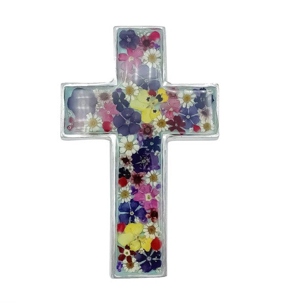 6.5" X 4.2"  Flowers Wall Cross  - Guadalupe Collection