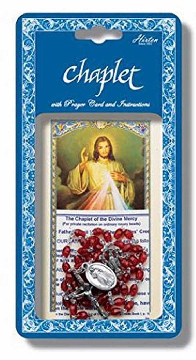 Divine Mercy Deluxe Chaplet with Oval Red Beads