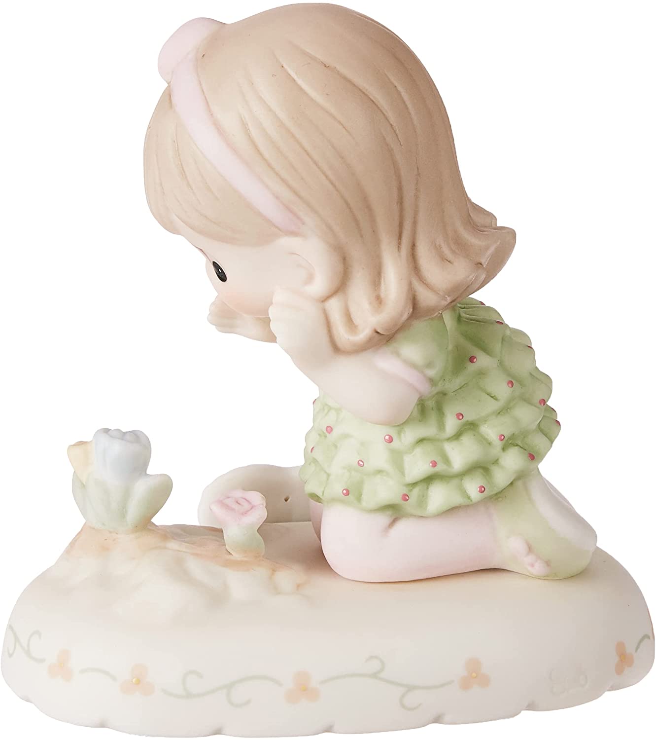 Precious Moments, Growing In Grace, Age 3, Bisque Porcelain Figurine, Brunette Girl
