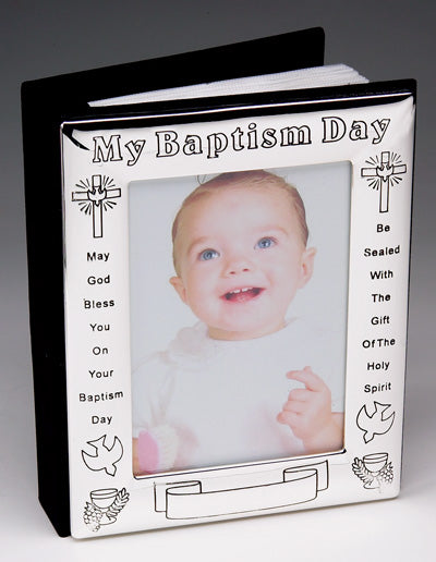 Baptism Bright silver finished photo album